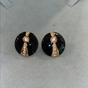 Elegant Black and Gold Earrings
